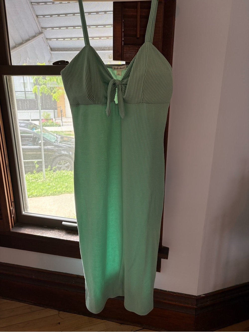 Seafoam Green Fitted Midi Dress